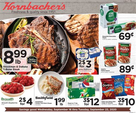 Hornbacher's weekly ad - Valid 01/11 - 01/17/2023 Hornbacher&rsquo;s grocery stores offer great values on market goods. They have affordable prices on quality products to give their customers a great overall shopping experience. If you are looking to save big on your next spree, the store ad this week has amazing deals that can go a long way. You can find discounts for many of …